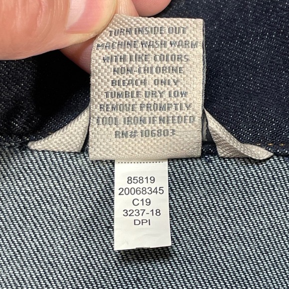 Duluth Trading Co Womens Dark Wash Stretch Denim Trucker Jacket Size Large 85819 - Picture 5 of 9